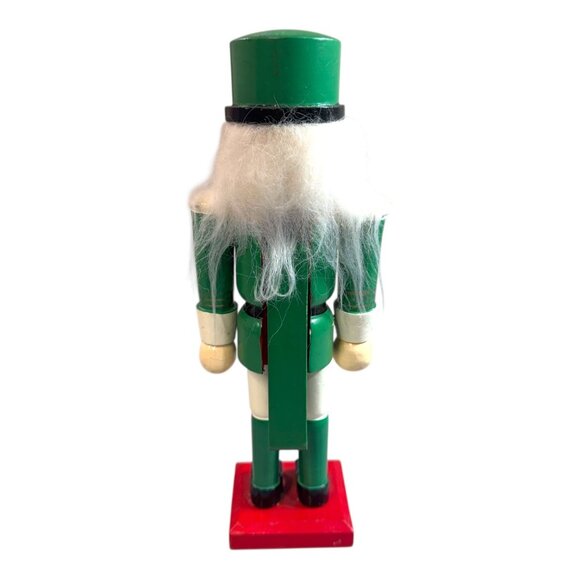 Guard Nutcracker Christmas Decor Festive Soldier Green Gold Detail Holiday 9" - Picture 5 of 9